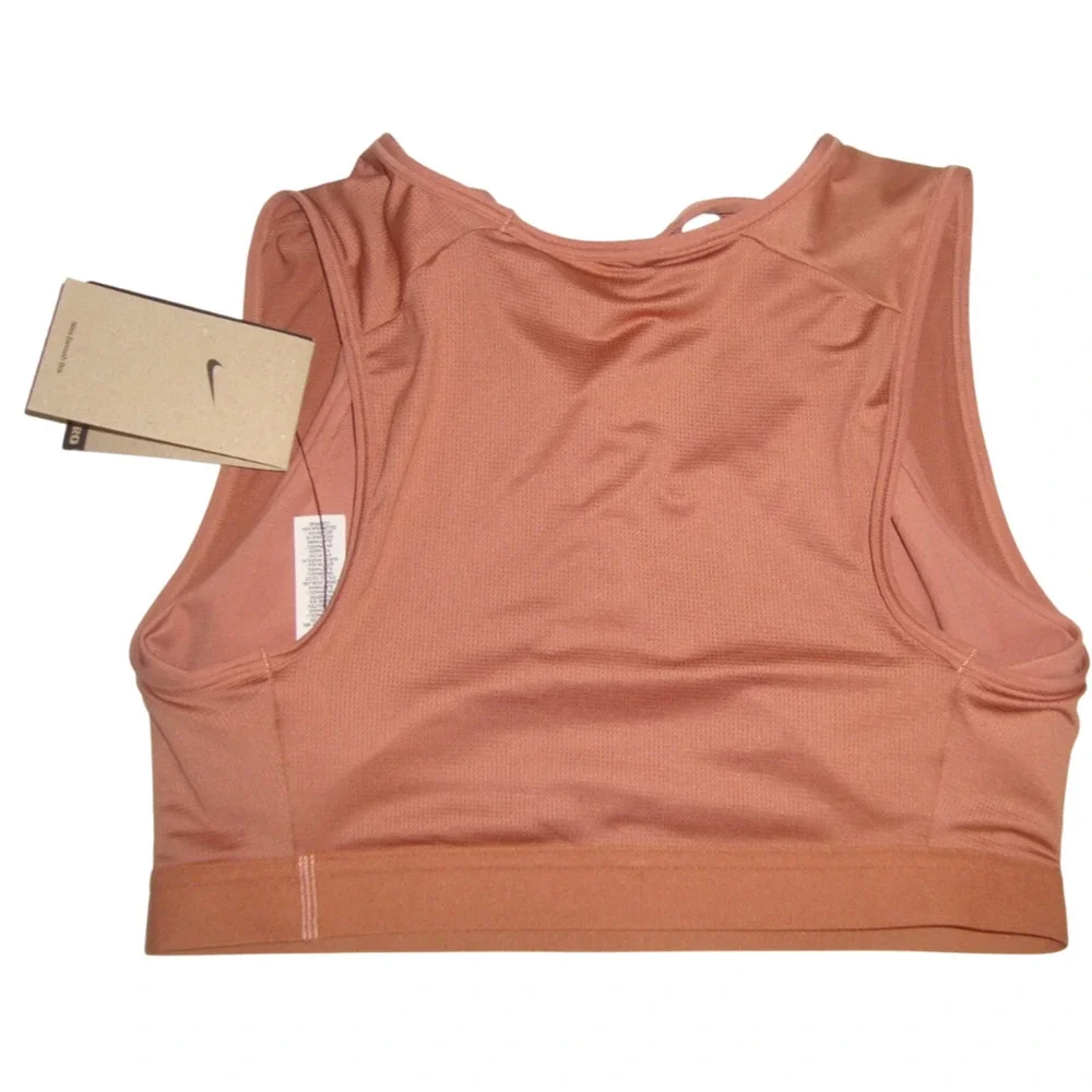 Nike Women's Air Dri-Fit Swoosh Sports Bra DM0643-215 Mineral Brown Size X-Large
